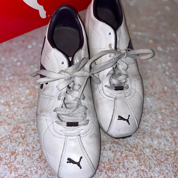 Women’s used Puma Turin white/purple size 8 - Picture 3 of 8